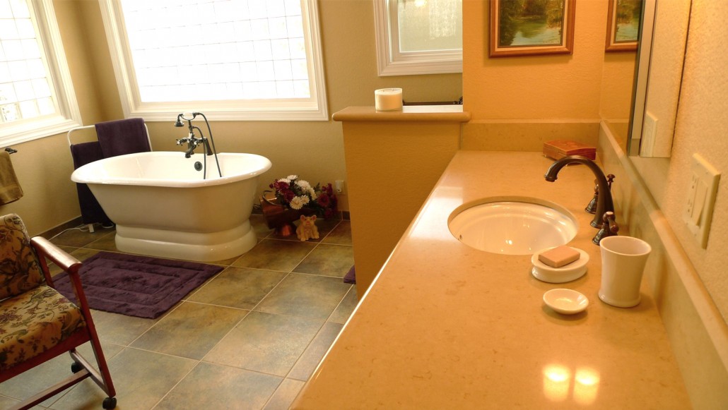 A bathroom matures with its owners