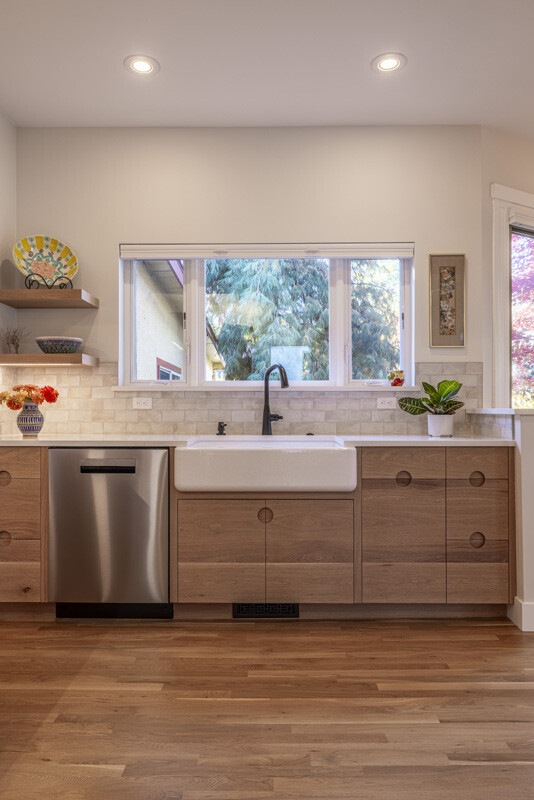 North End Historic Kitchen with Flat Sawn Oak Cabinets